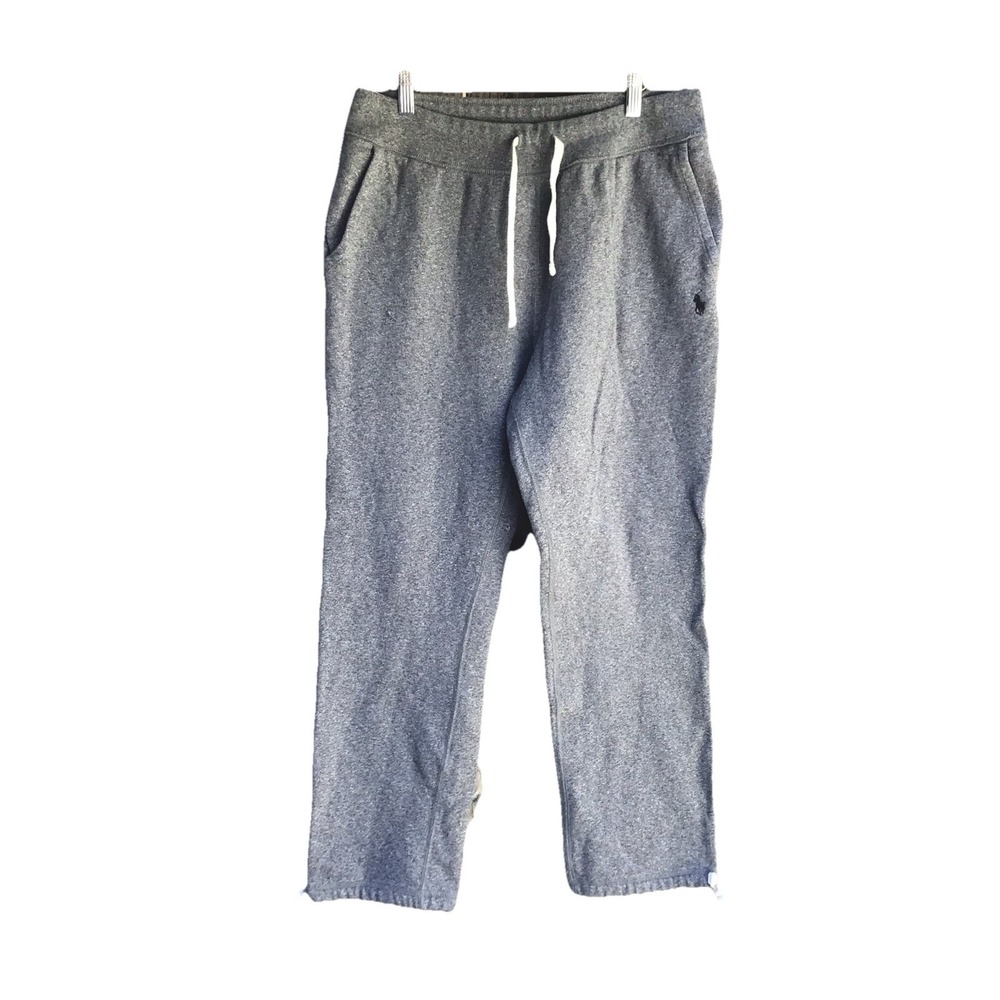 Polo Ralph Lauren Gray Fleece Sweatpants Joggers Drawstring Men's Large